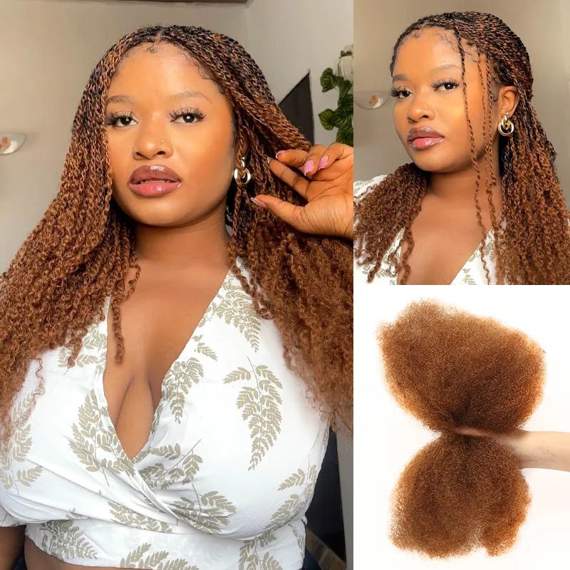Qvr Afro Kinky Bulk Hair No Attachment 50g Afro Curly Bulk 100% Human - OSASCO