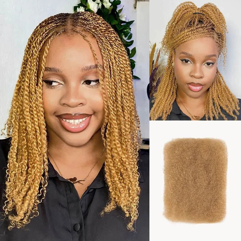 Qvr Afro Kinky Bulk Hair No Attachment 50g Afro Curly Bulk 100% Human - OSASCO