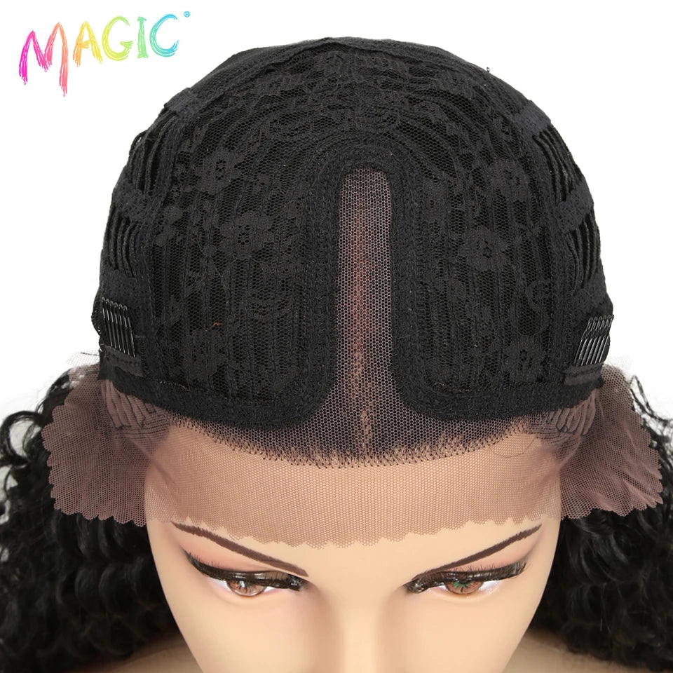 Synthetic Lace Wig Wave Wig Omber Blonde Wig High Temperature Fiber - OSASCO