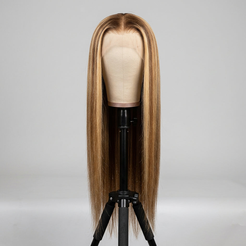 Long Straight Synthetic Wig with Middle Part