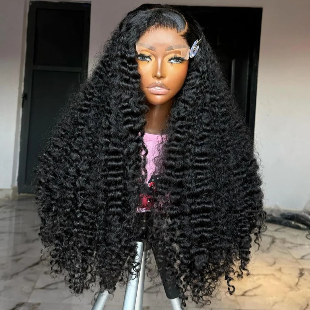 Women's Curly Human Hair Lace Wig — product view