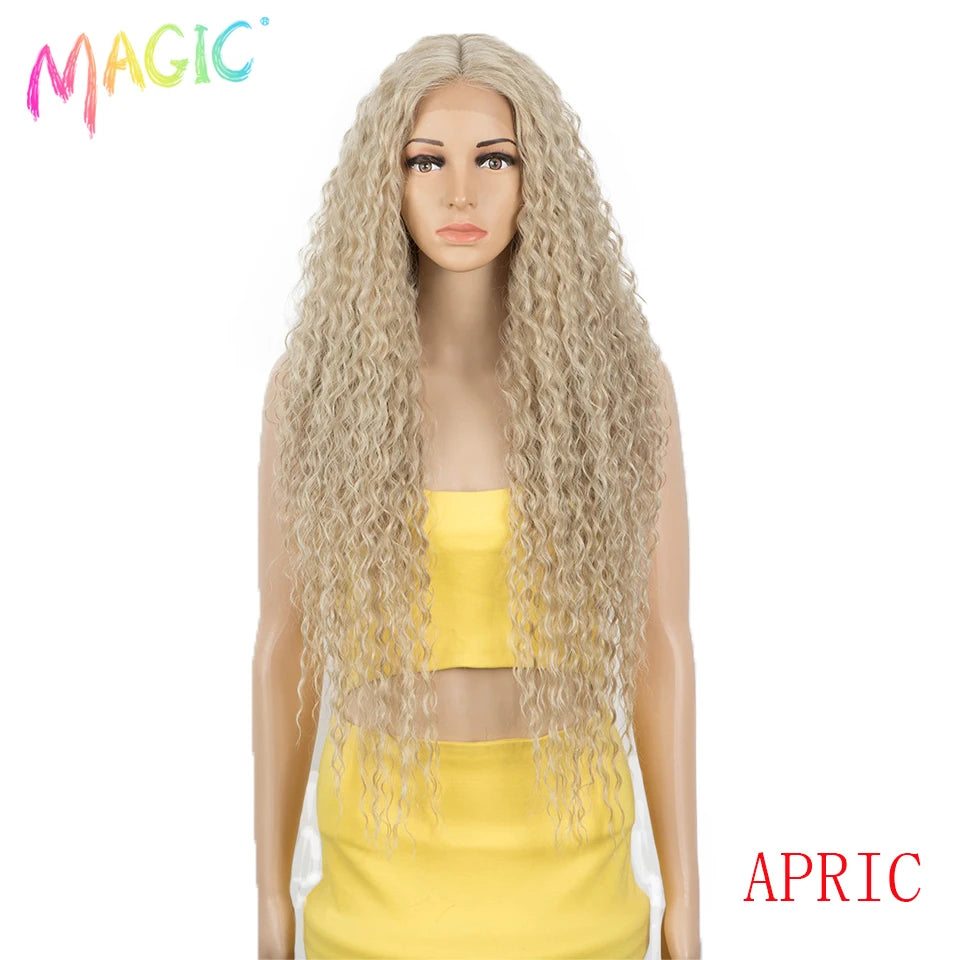 Synthetic Lace Wig Wave Wig Omber Blonde Wig High Temperature Fiber - OSASCO