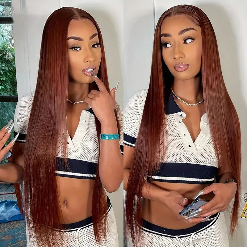 Long Straight Synthetic Wig with Middle Part
