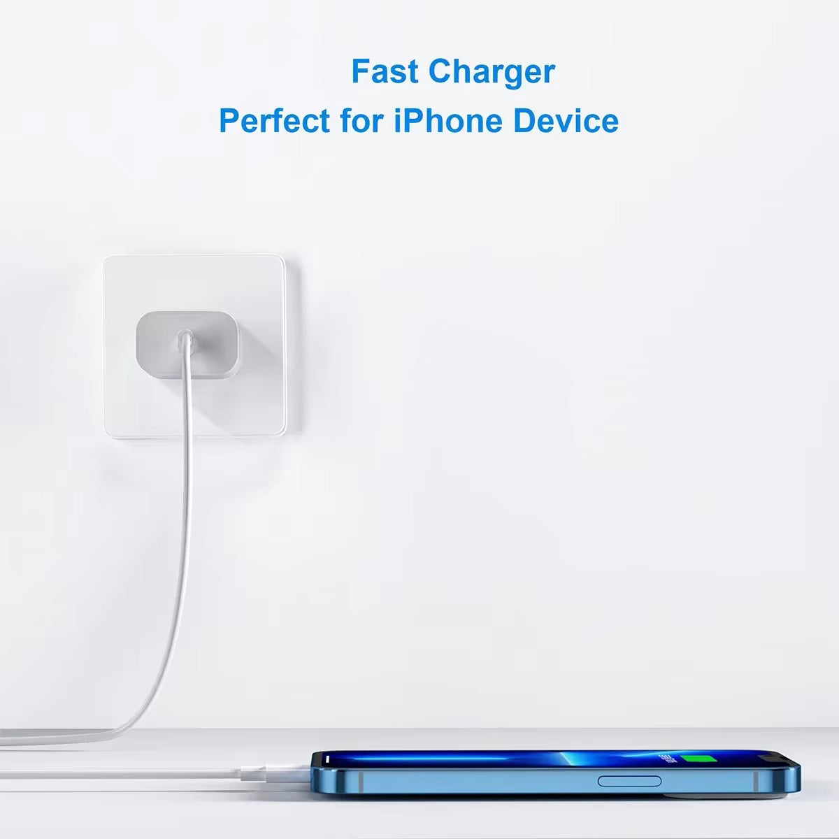 20W powerful USB Wall Charger with type c - c Cable for iPhone, Samsung and others supporting device models