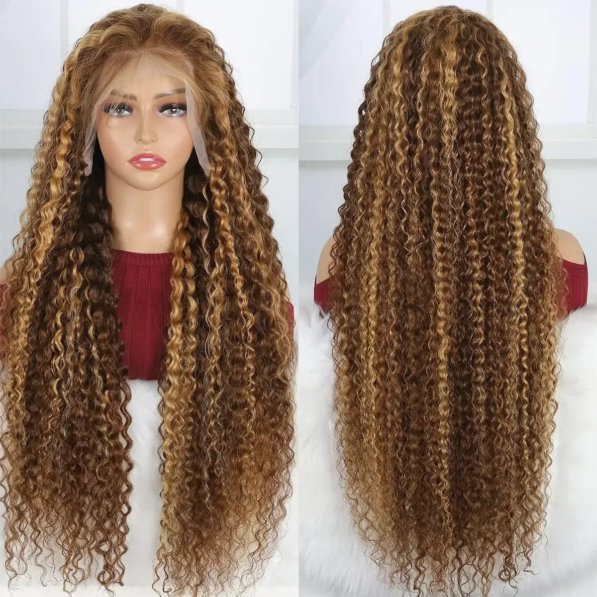 4/27 Highlight 220density Ombre Water Wave HD Lace Front Wig Glueless - OSASCO
