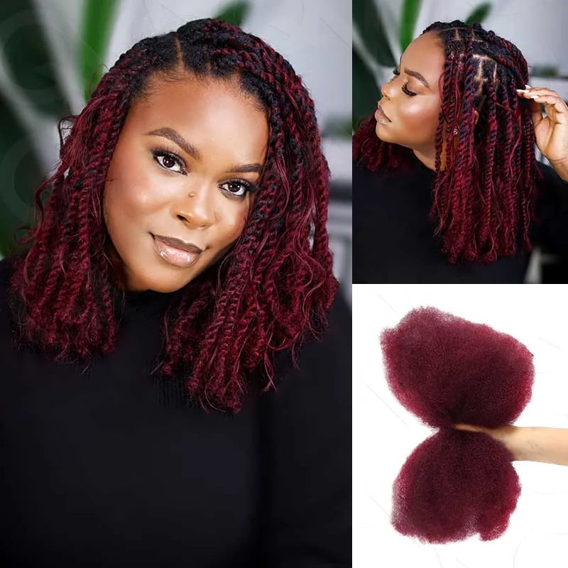 Qvr Afro Kinky Bulk Hair No Attachment 50g Afro Curly Bulk 100% Human - OSASCO