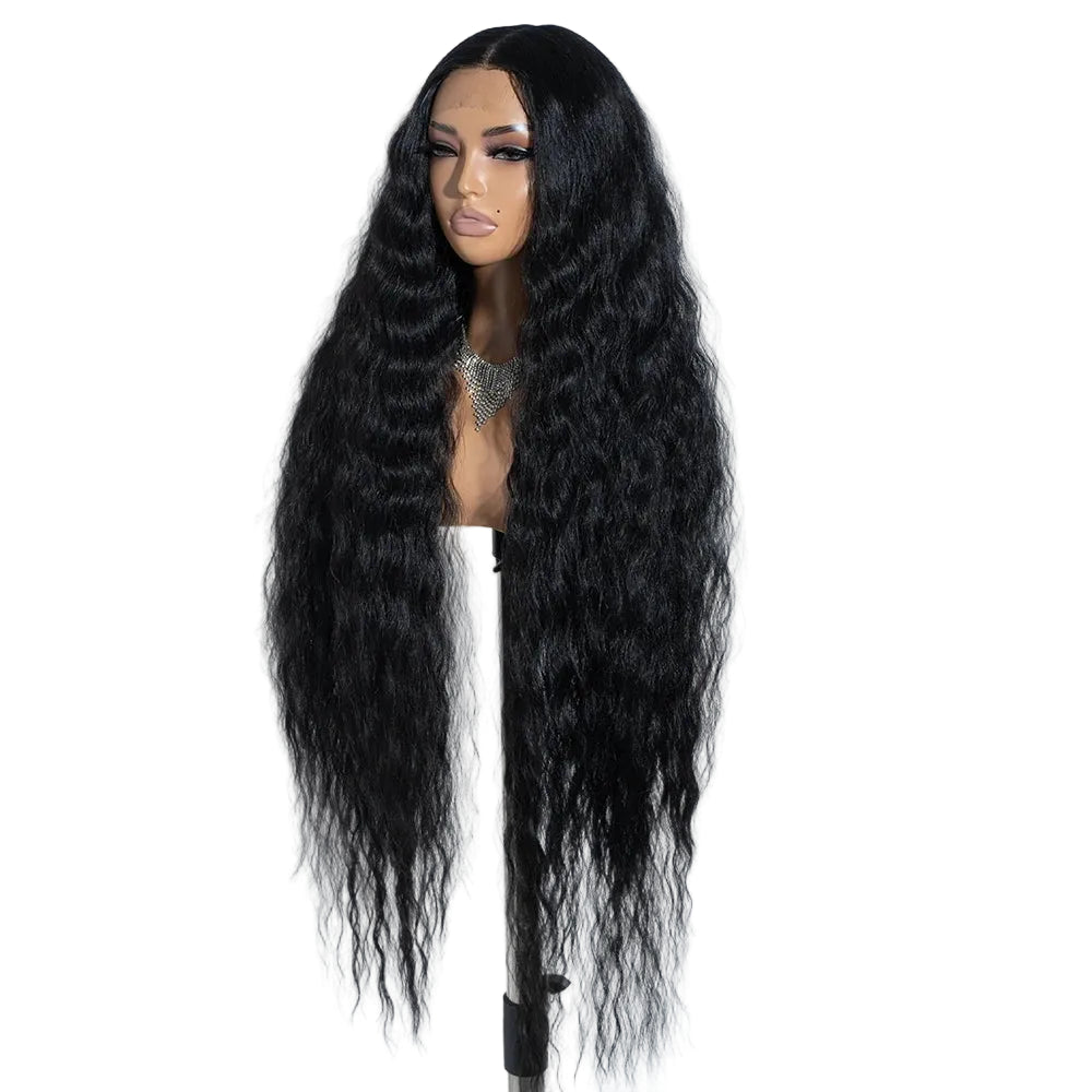 Synthetic Cosplay Lace Wig Long Curly Hair 42 Inch Cosplay Blonde - OSASCO