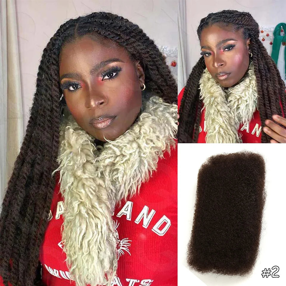 Qvr Afro Kinky Bulk Hair No Attachment 50g Afro Curly Bulk 100% Human - OSASCO